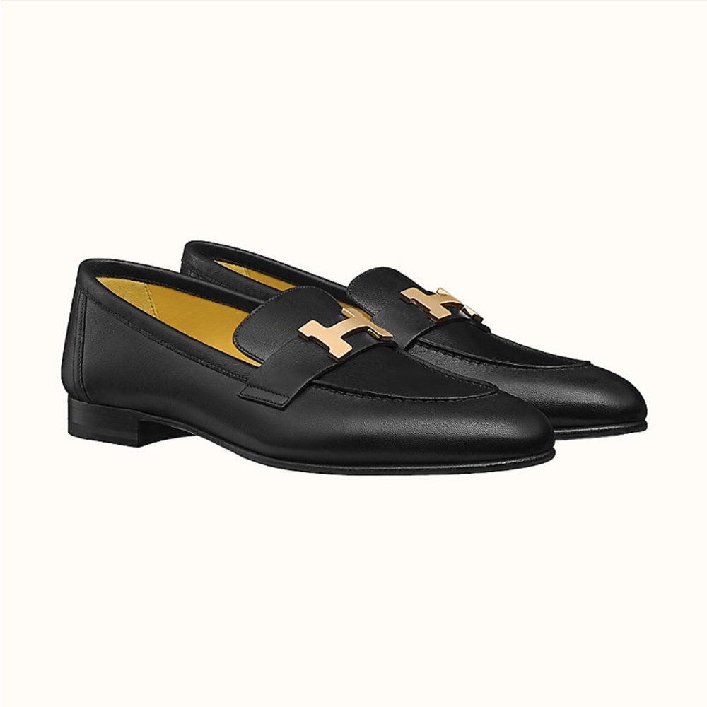 Hermes Paris Loafer 37 Black GHW